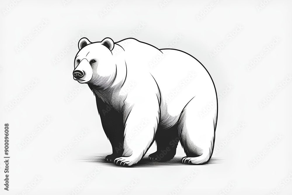 Fototapeta premium polar bear vector made by midjourney