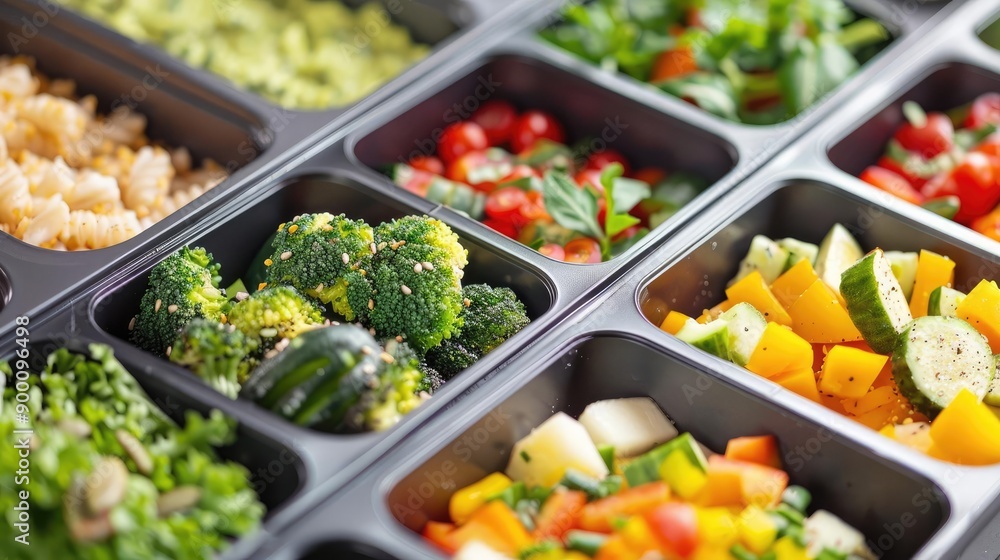 Lunch box with diabetes-friendly meals, focusing on low sugar and high fiber, healthy food, lunch box Lunch box with diabetes-friendly meals, focusing on low sugar and high fiber, healthy food, lunch box