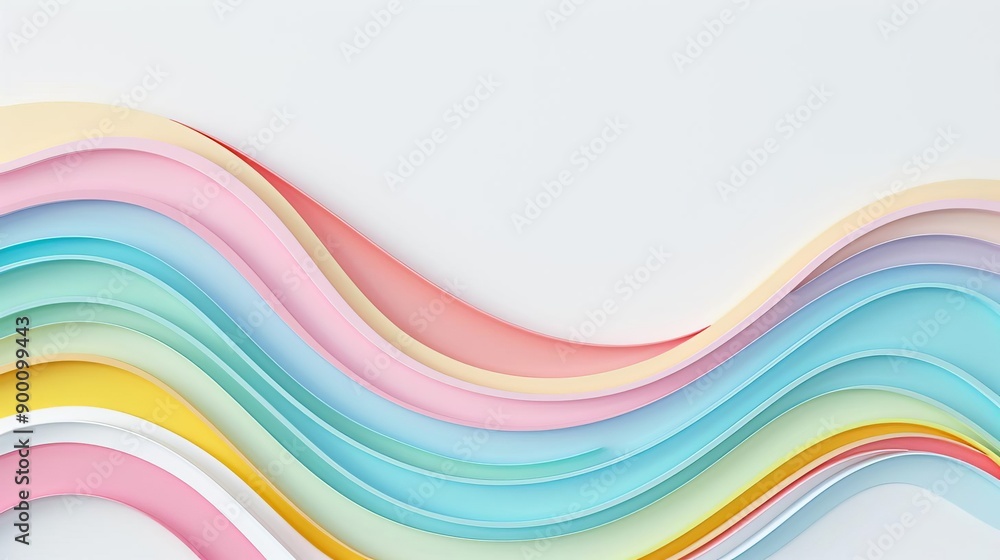 Digital abstract, colorful waves, 3D movement, flat design illustration Digital abstract, colorful waves, 3D movement, flat design illustration