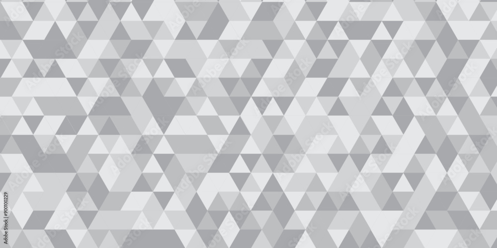 Fototapeta premium Abstract geometric white and gray background seamless mosaic and low polygon triangle texture wallpaper. Triangle shape retro wall grid pattern geometric ornament tile vector square element.