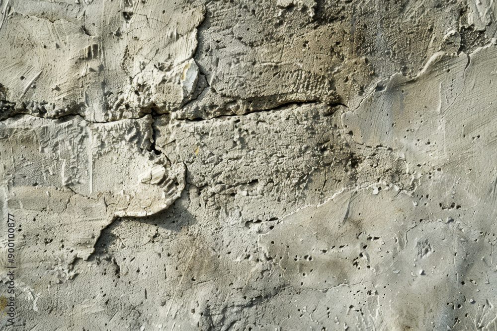 Fototapeta premium Weathered Cement Wall Texture with Cracks and Rough Surface