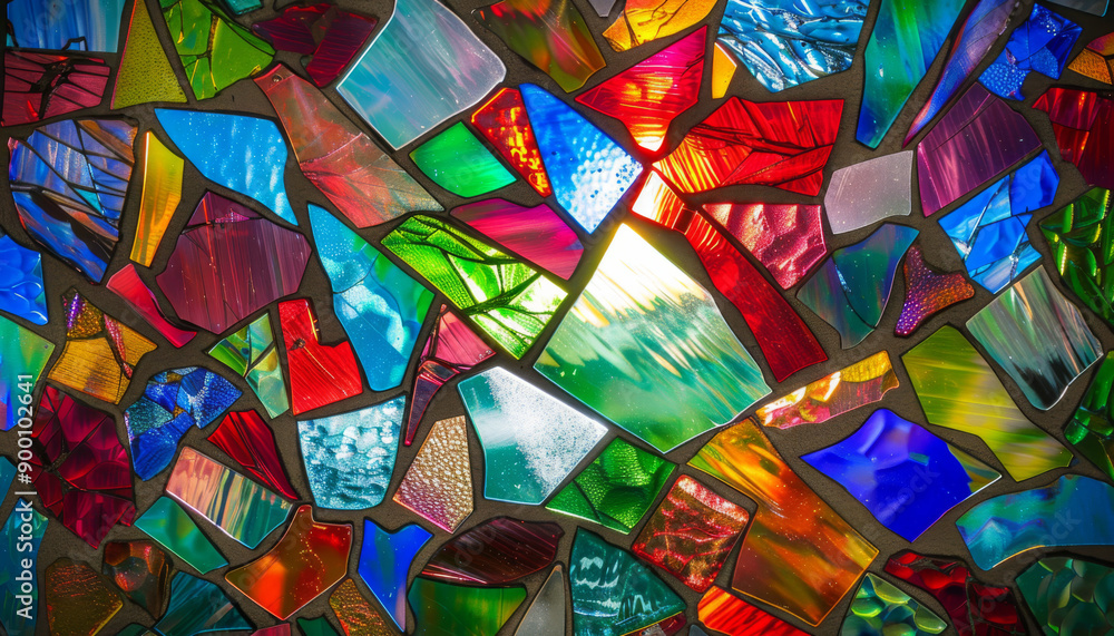 Sunlight shining through a stained glass window Sunlight shining through a stained glass window