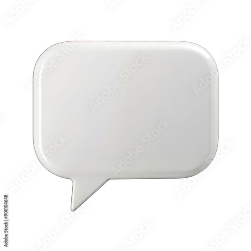 Blank white speech bubble isolated on transparent background
