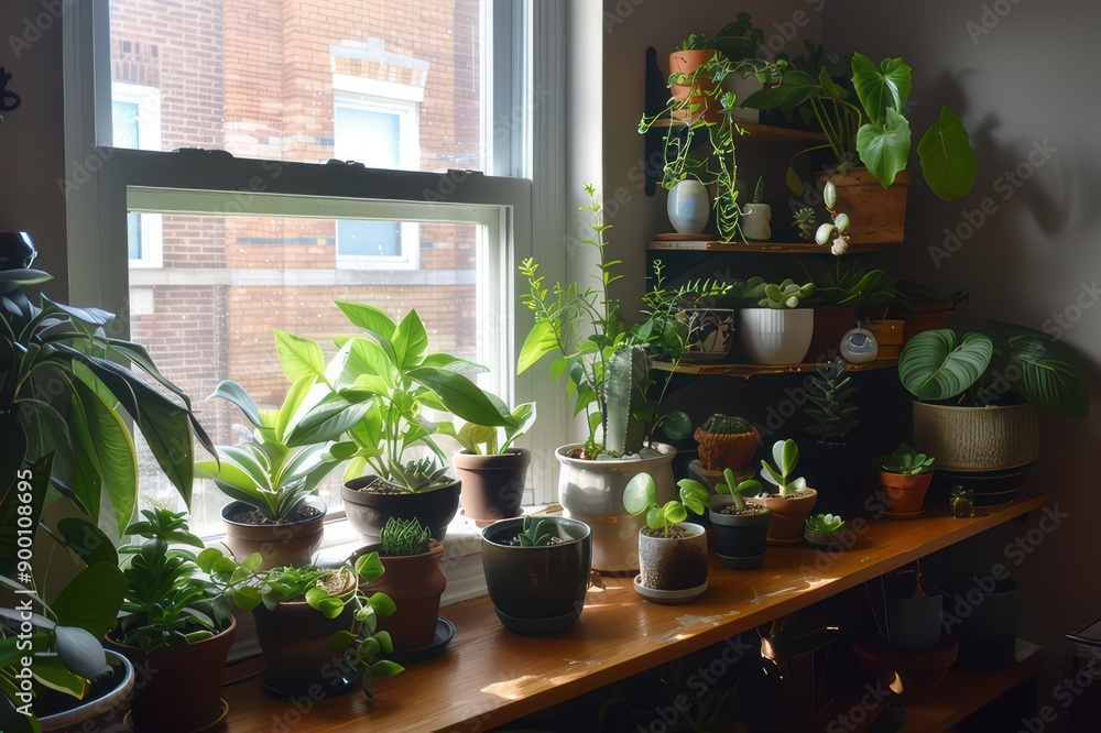 A Collection of Houseplants by the Window A Collection of Houseplants by the Window
