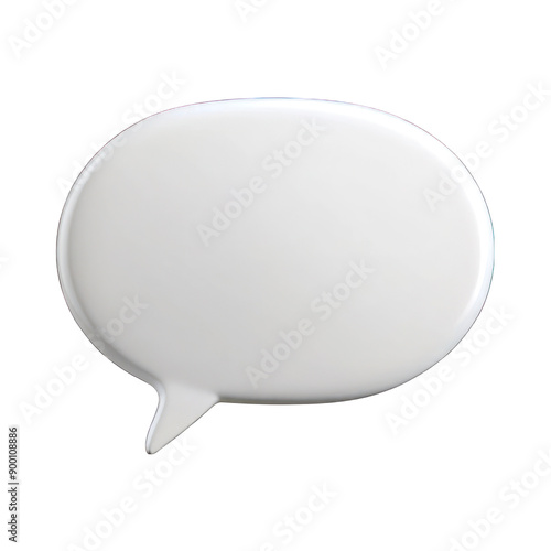 Blank white speech bubble isolated on transparent background