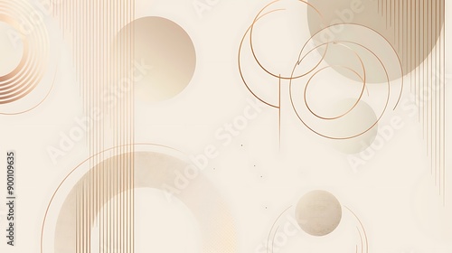 A minimalist geometric abstract background with simple shapes such as circles and lines in muted tones, creating a calm and elegant visual effect.