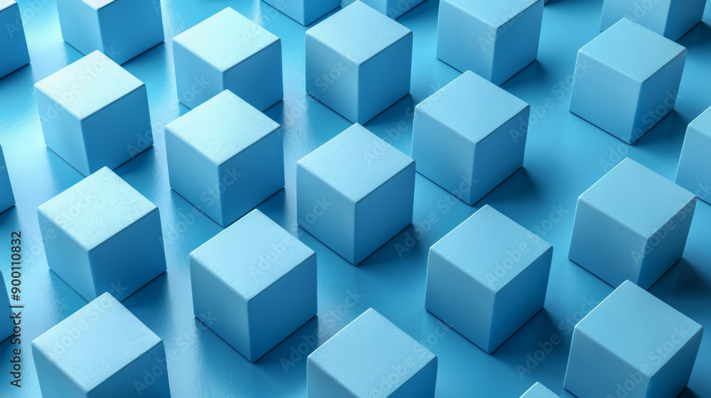 Blue cubes pattern on a blue background Blue cubes pattern on a blue background