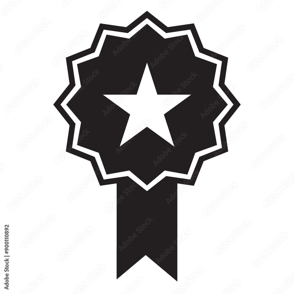 Achievement badge icon. Vector and glyph. eps 10. Achievement badge icon. Vector and glyph. eps 10.
