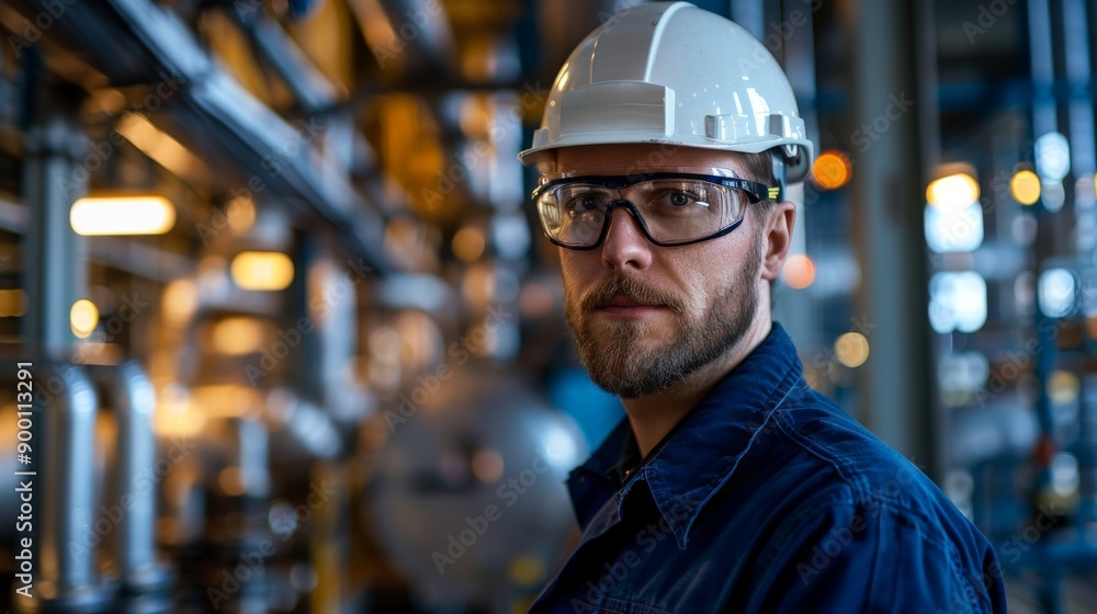 A worker examines an industrial pipeline with a petroleum engineer from an upstream oil and gas production facility. Engineers oversee production in engineering plants. A worker examines an industrial pipeline with a petroleum engineer from an upstream oil and gas production facility. Engineers oversee production in engineering plants.