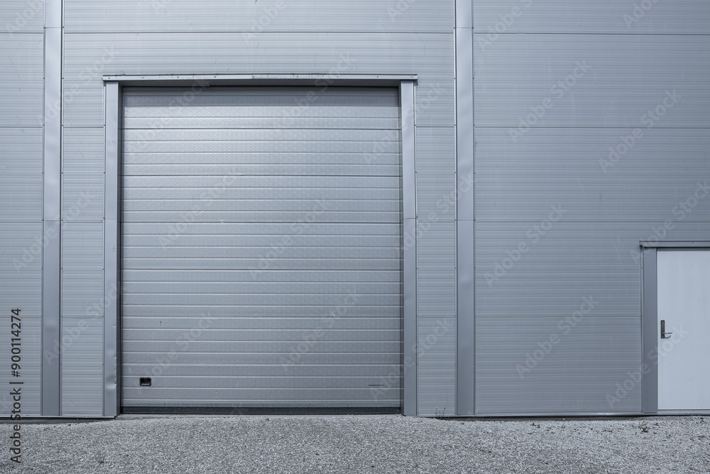 Grey aluminium shutter doorway