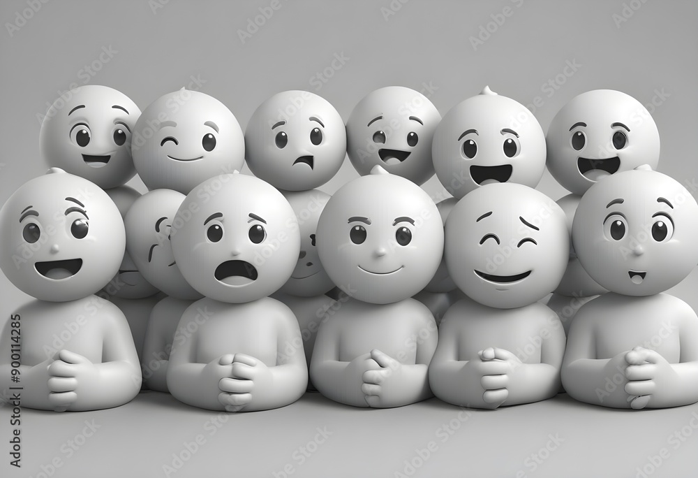 Large set of stickers with Emoji yellow faces. Emoji is a pictogram or smiley embedded in text and used in electronic messages and web pages Large set of stickers with Emoji yellow faces. Emoji is a pictogram or smiley embedded in text and used in electronic messages and web pages