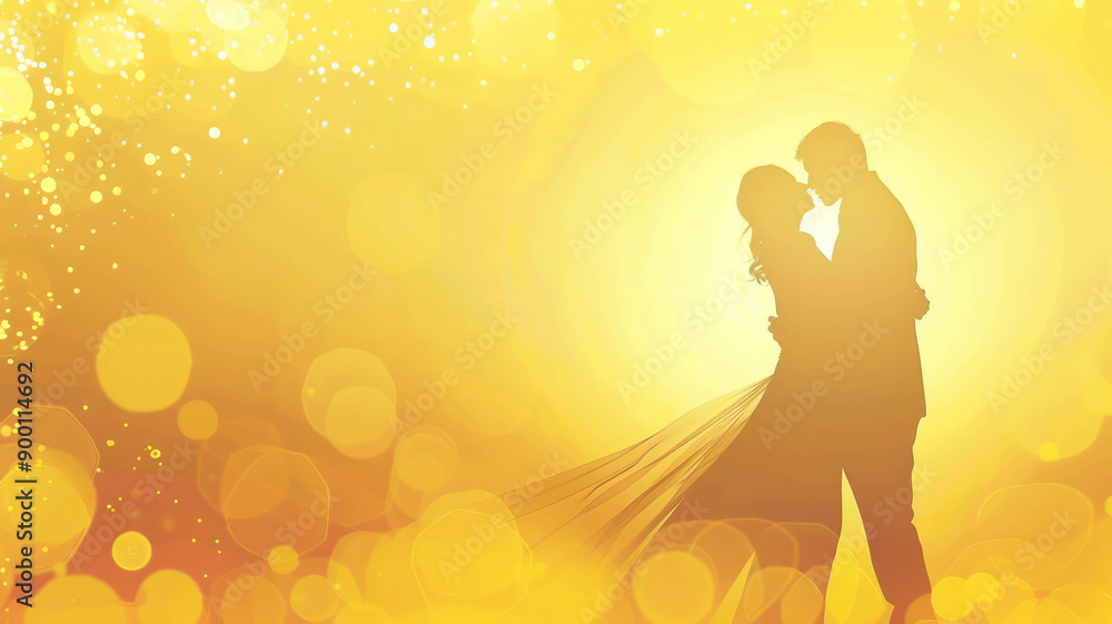 Abstract design in yellow for a romantic and festive occasion, AI generative. Abstract design in yellow for a romantic and festive occasion, AI generative.