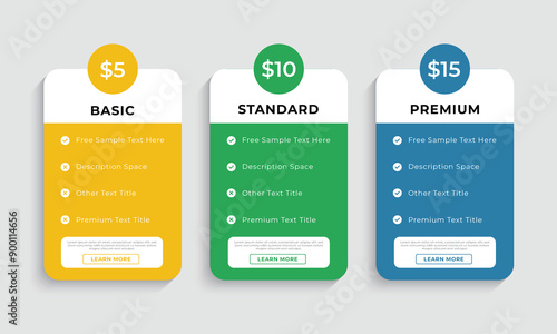 Vector Simple Website Pricing Subscription Business Template