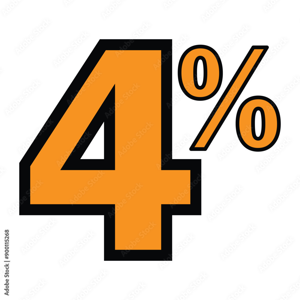 Fototapeta premium 4 percent orange and black white background 