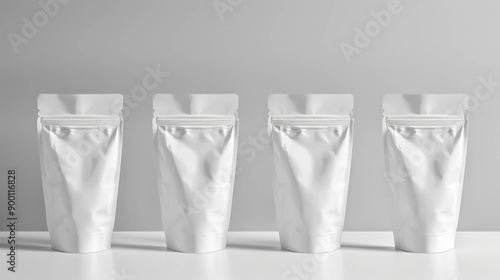 Sustainable retail packaging in white, recyclable material. AI generative.