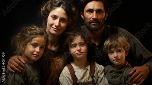 A Family Portrait in Warm Tones
