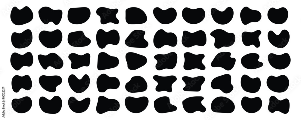 Fototapeta premium Blob shape vector set. Collection of amoeba abstract forms for design and paint. Vector illustration