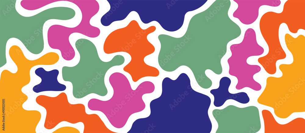 Abstract organic blob shapes. Wavy elements bubbles. Abstract forms for design drops and paint. Liquid silhouette drop in modern style cube, pebble, inkblot, amoeba, stains shape vector set.