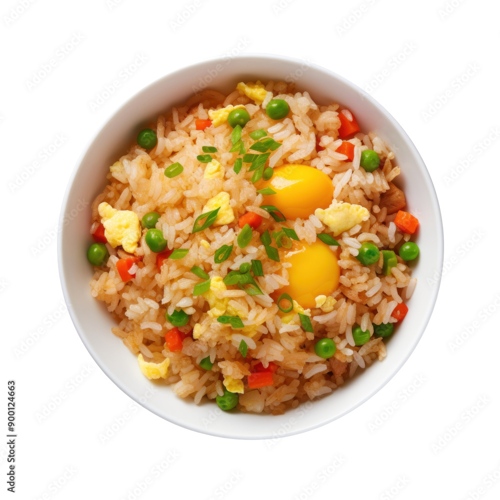 Delicious Bowl of Fried Rice with Egg and Vegetables Delicious Bowl of Fried Rice with Egg and Vegetables