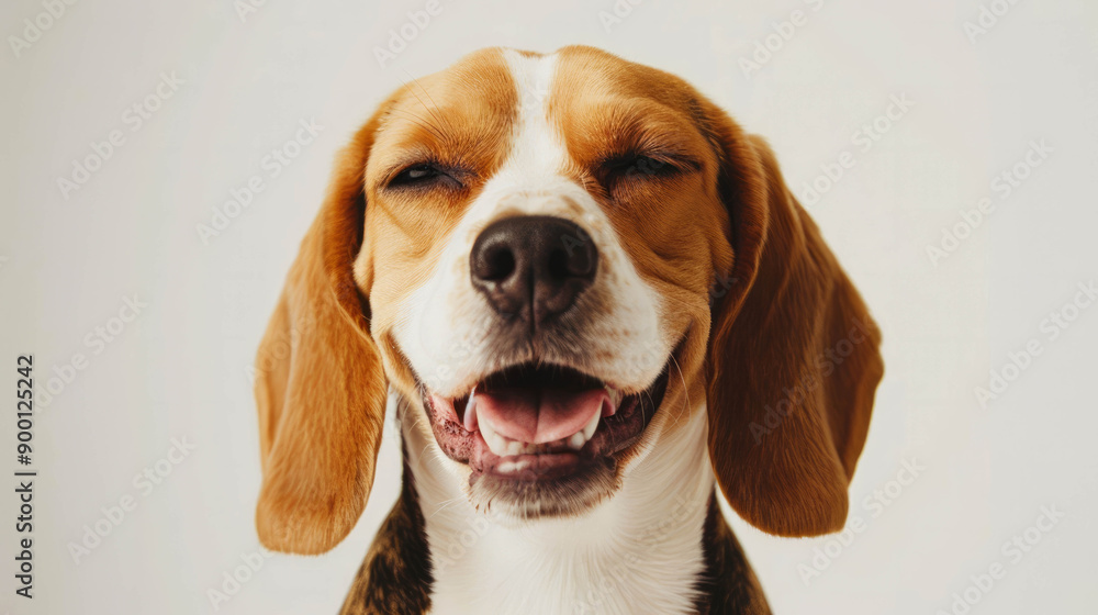 Adorable Beagle dog with friendly smile, minimalist studio shot. AI generative. Adorable Beagle dog with friendly smile, minimalist studio shot. AI generative.