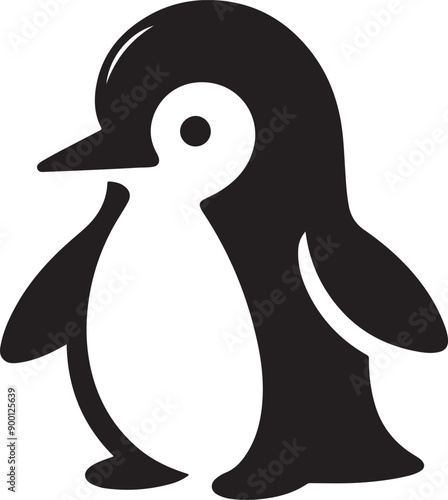 Penguins Vector Silhouette illustration. Vector Icon Illustration Minimalist Penguin Silhouette Logo