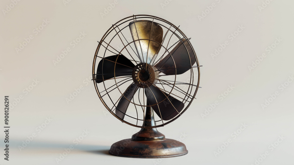 Studio-lit table fan on white background. AI generative. Studio-lit table fan on white background. AI generative.