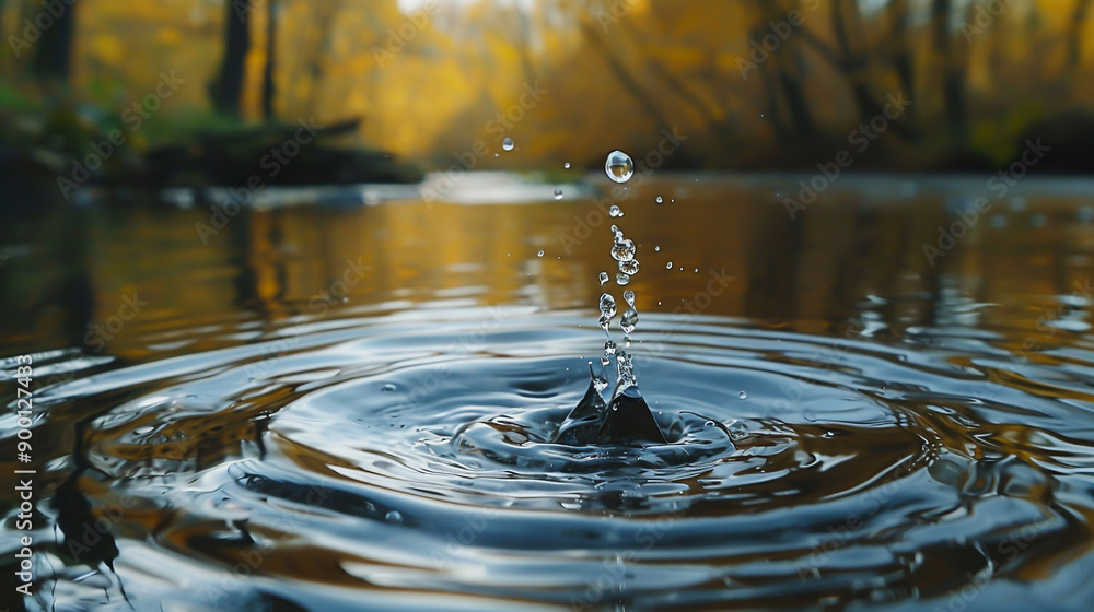 close up of a water drop in a river close up of a water drop in a river