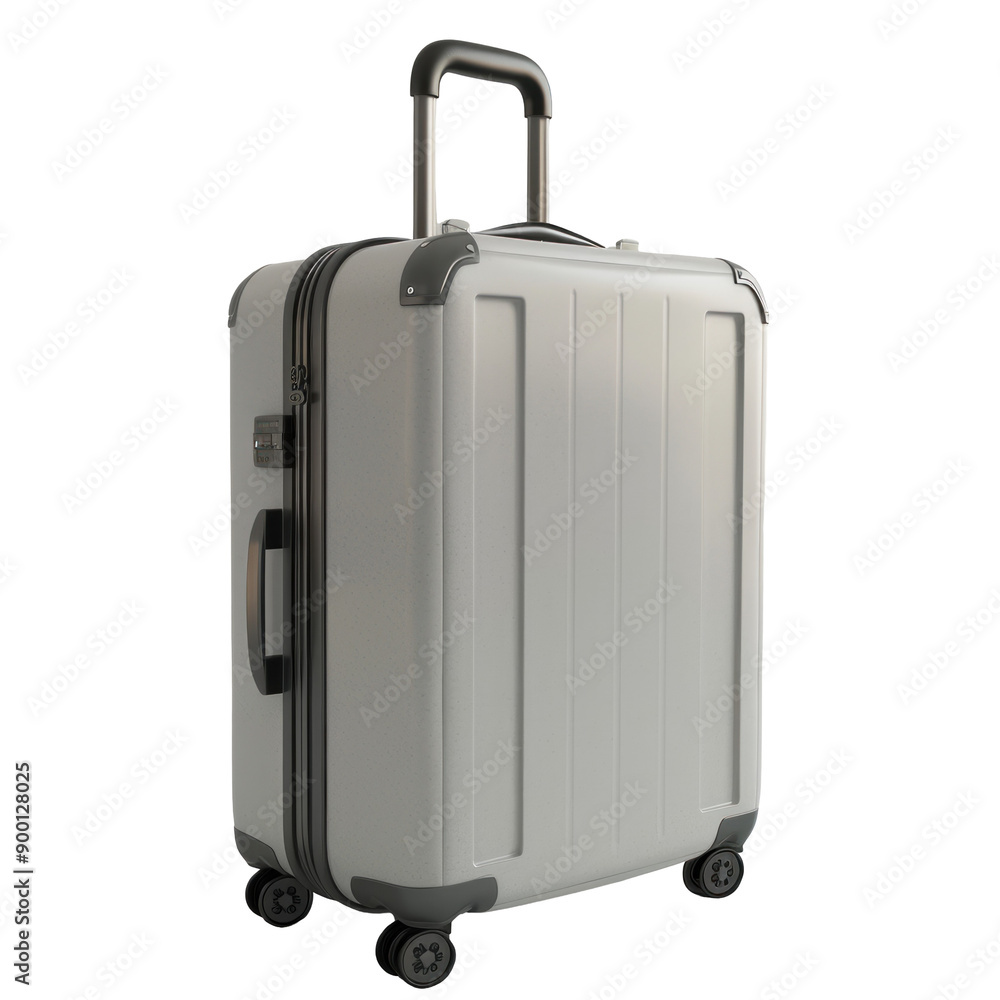 Sleek Silver Travel Suitcase with Handle and Wheels Sleek Silver Travel Suitcase with Handle and Wheels