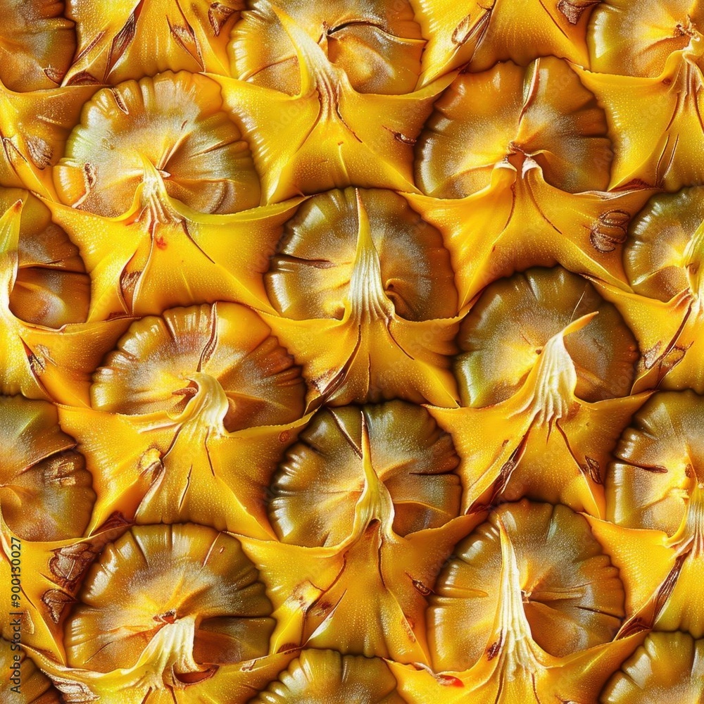 Fototapeta premium Create a seamless pattern using the provided image of a pineapple skin texture