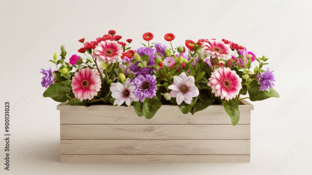 custom made wallpaper toronto digitalA vibrant bouquet of fresh flowers arranged in an eco-friendly corrugated cardboard box, symbolizing sustainability and natural beauty