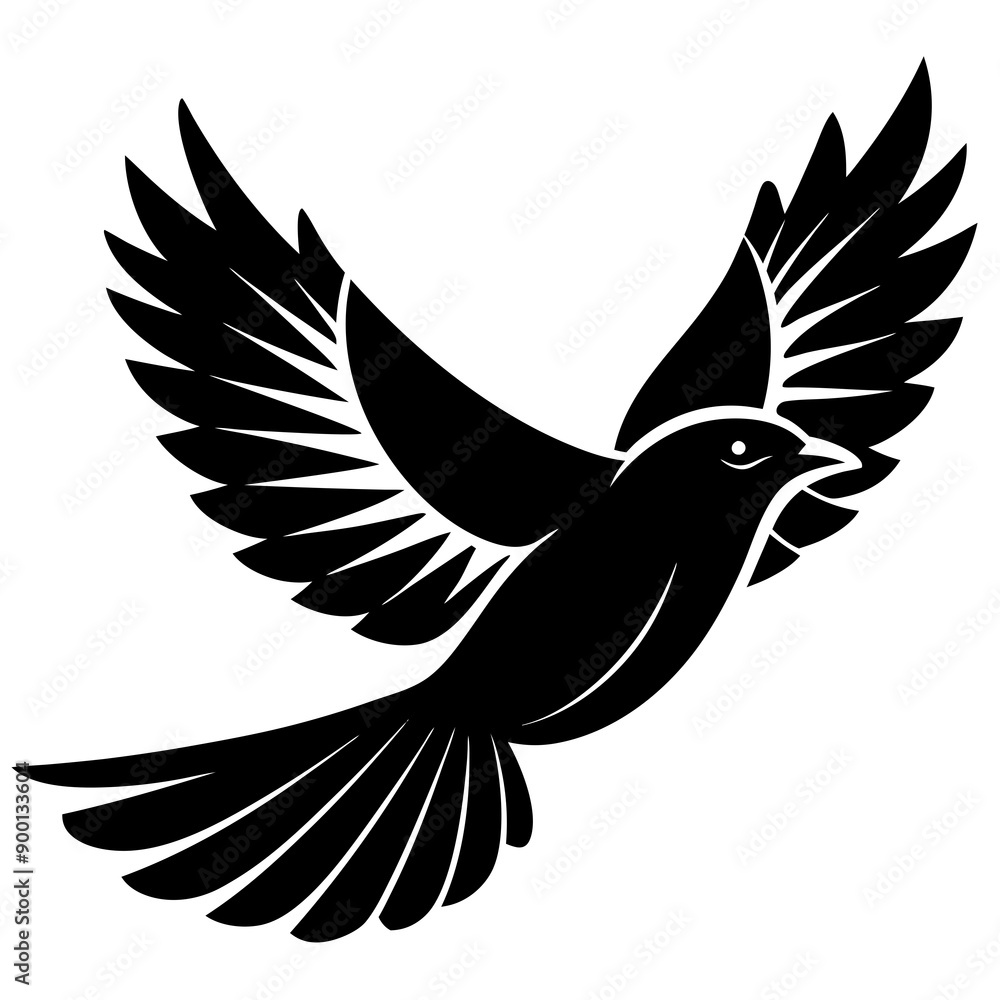 Obraz premium Flying birds silhouettes on white background.