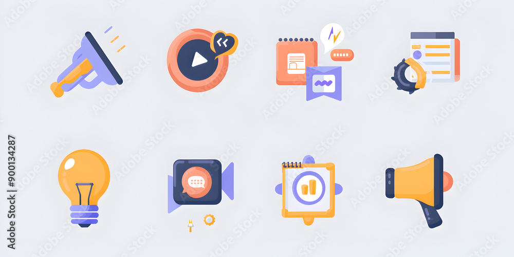 A Stylish Collection of Modern Icons for Enhancing Digital Marketing Efforts and Social Media Strategies A Stylish Collection of Modern Icons for Enhancing Digital Marketing Efforts and Social Media Strategies