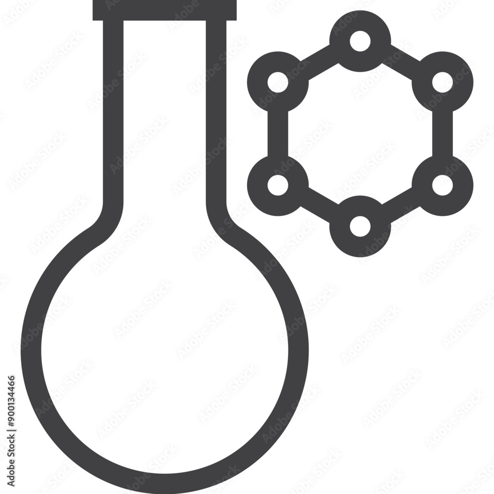Chemical glassware and lab analysis on white background