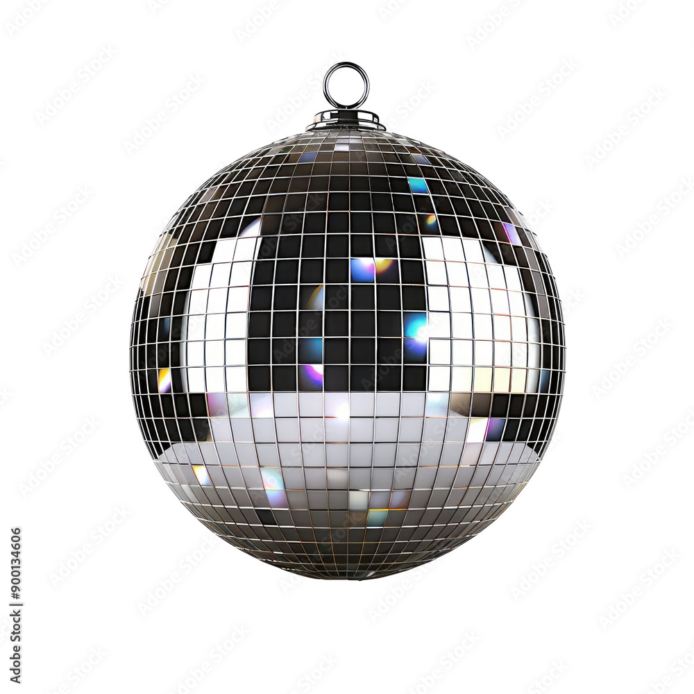 Fototapeta premium Shiny Disco Ball with Reflections and Light Effects