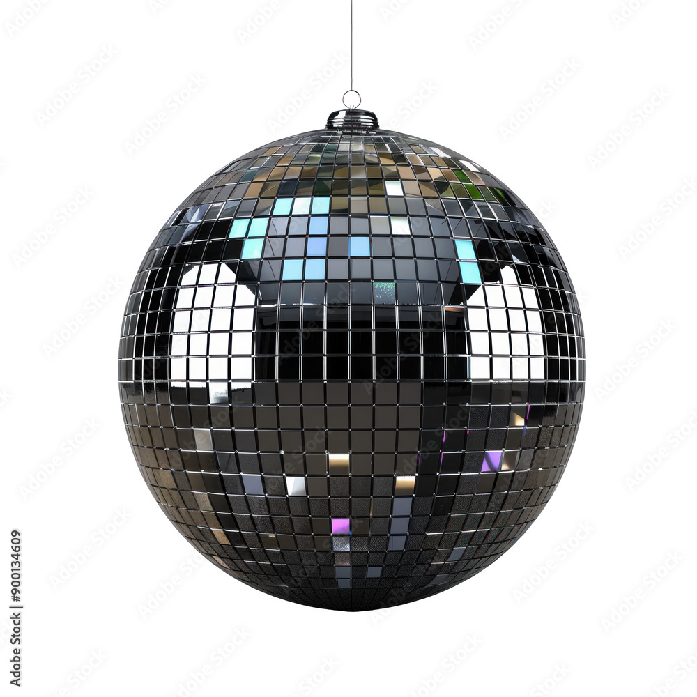 Fototapeta premium Shimmering Disco Ball with Colorful Tiles