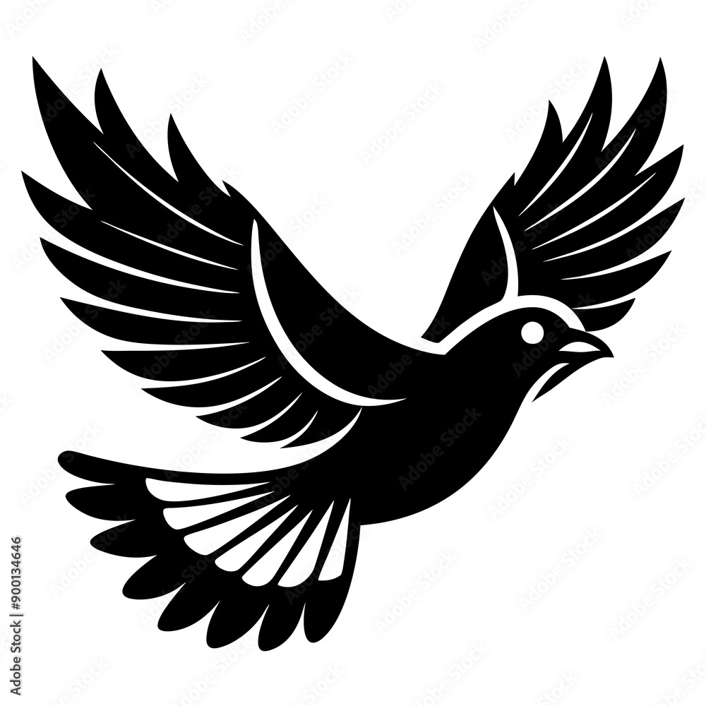 Obraz premium Flying birds silhouettes on white background.