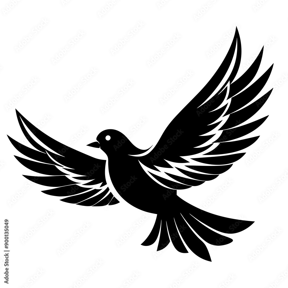 Obraz premium Flying birds silhouettes on white background.