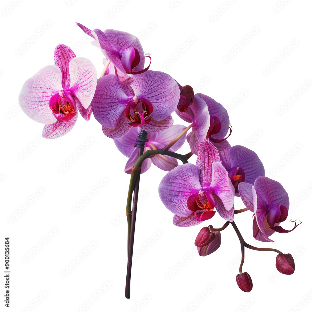 Obraz premium Beautiful Pink Orchid Flower Blooms on Branch