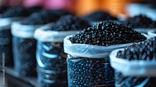 Plakat Black recycled plastic pellets