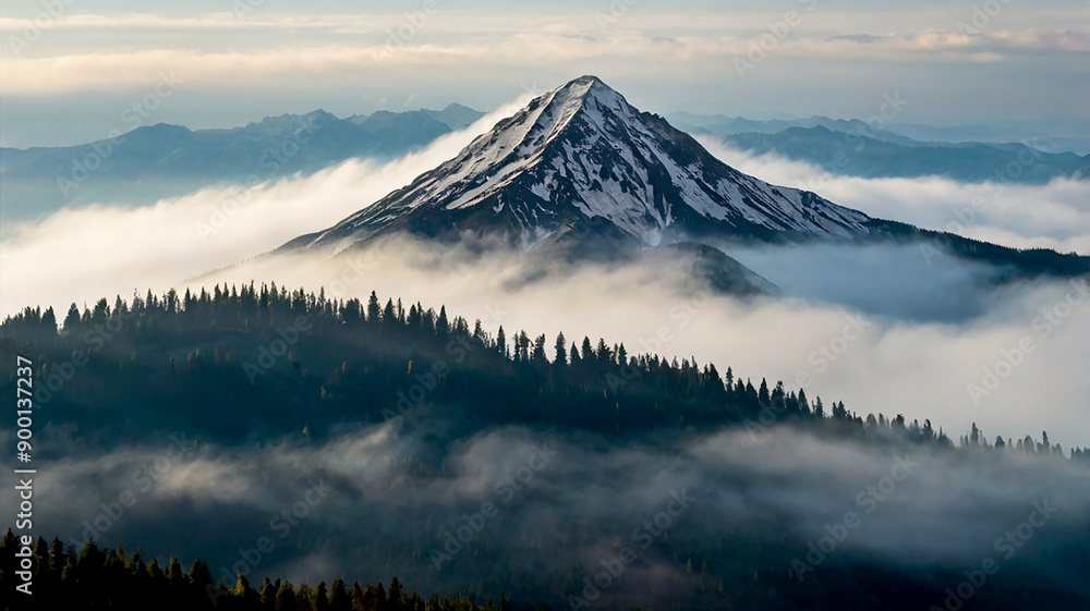 A majestic mountain range with snowcapped peaks and lush green valleys stretching endlessly A majestic mountain range with snowcapped peaks and lush green valleys stretching endlessly