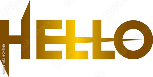 Hello. Lettering for banner, poster and sticker concept with text Hello. Icon message Hello on white background, geometric memphis style. Calligraphic simple logo. Vector Illustration