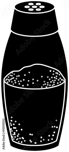 salt illustration condiment silhouette container logo salty icon pepper outline sugar grinder spice saltcellar seasoning food bottle bowl spoon shape meal cook chef for vector graphic background