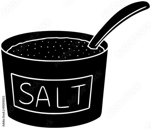 salt illustration condiment silhouette container logo salty icon pepper outline sugar grinder spice saltcellar seasoning food bottle bowl spoon shape meal cook chef for vector graphic background