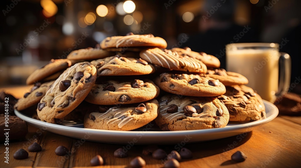 a pile of crunchy and sweet chocolate cake with a sprinkling of chocolate chips on top on a plate a pile of crunchy and sweet chocolate cake with a sprinkling of chocolate chips on top on a plate