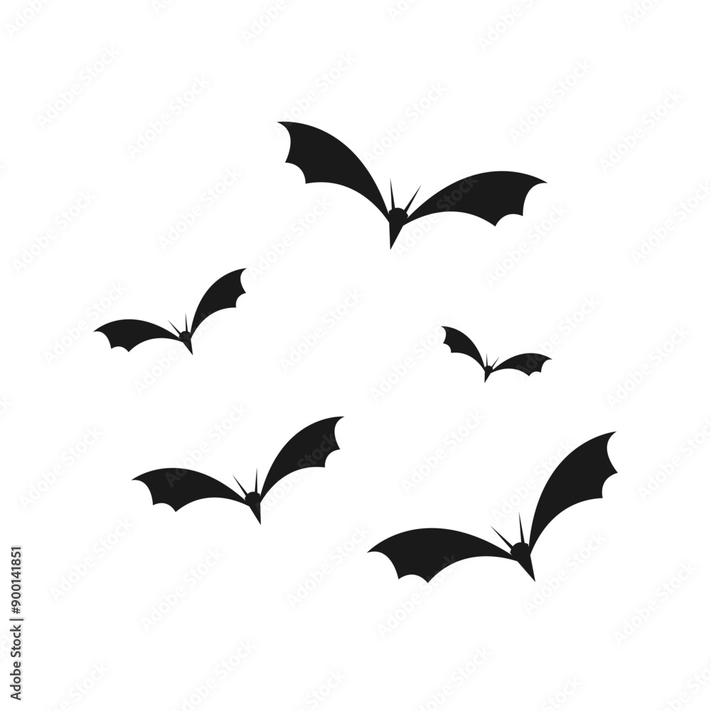 Halloween Bat Flock Silhouette Halloween Bat Flock Silhouette