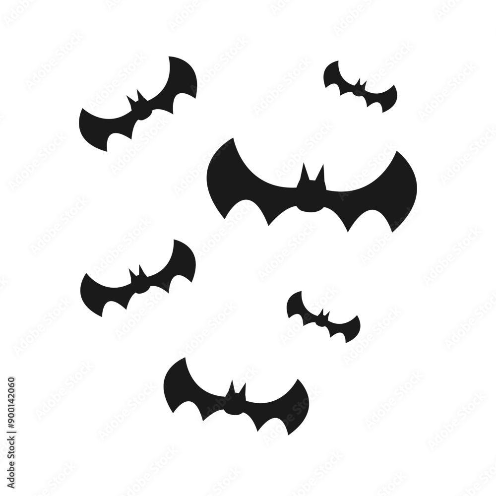 Fototapeta premium Halloween Bat Flock Silhouette