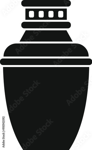 Black silhouette icon of a funeral urn for ashes of a deceased person