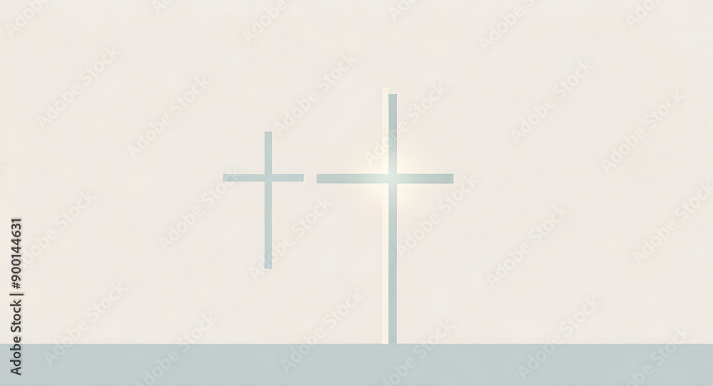 A minimalist digital illustration of a Christian cross, symbolizing faith and salvation, with clean lines and a modern design, with space for text. A minimalist digital illustration of a Christian cross, symbolizing faith and salvation, with clean lines and a modern design, with space for text.