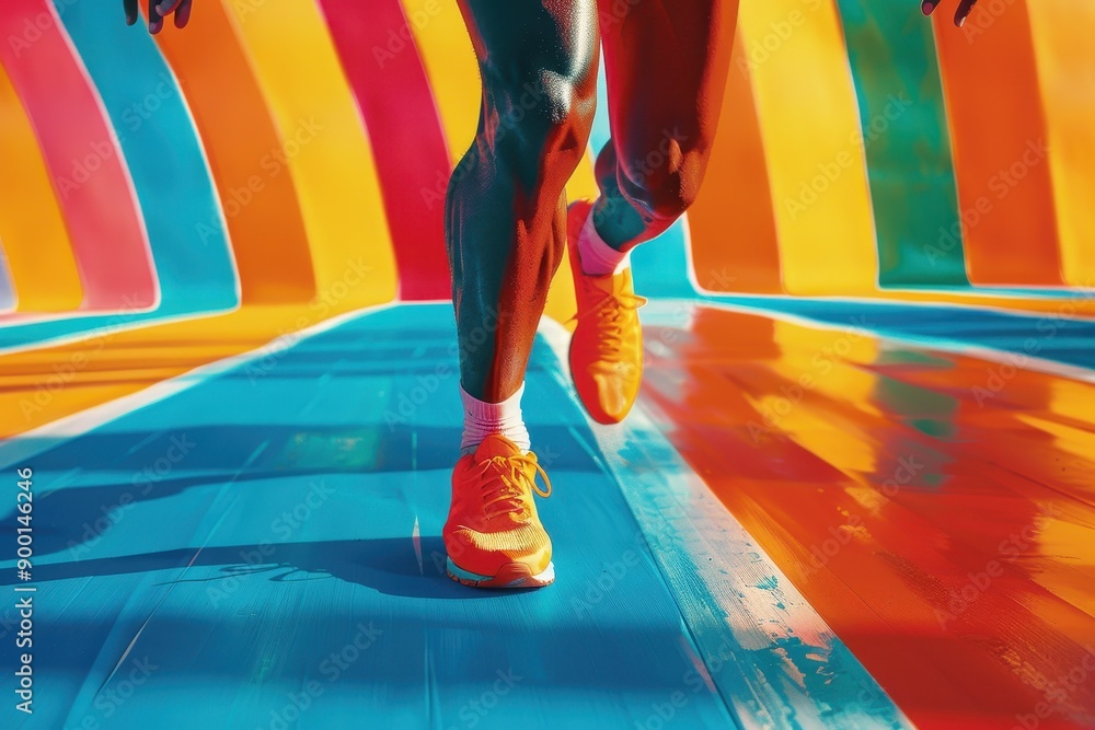 Fototapeta premium Running on a Colorful Track
