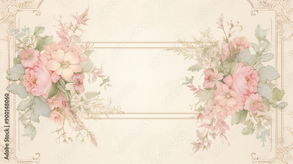Flower and Frame Background Flower and Frame Background